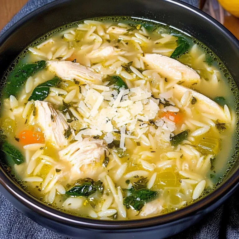 Lemon Chicken Orzo Soup