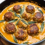 Turkey Meatballs in Pumpkin Sage Sauce