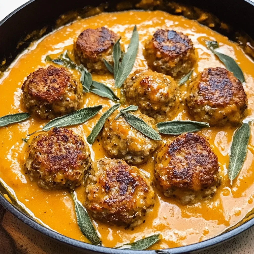 Turkey Meatballs in Pumpkin Sage Sauce