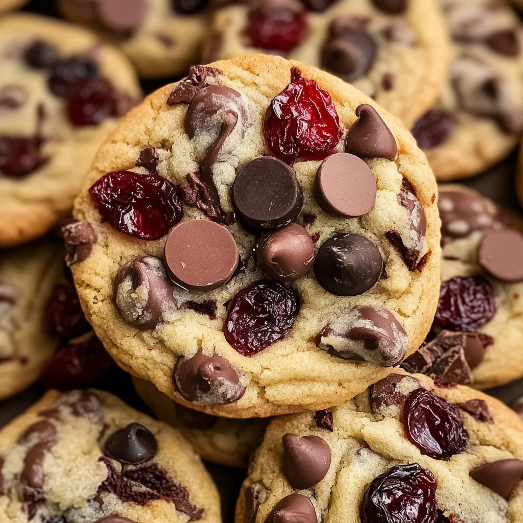 Cherry Chocolate Chip Cookies with Mocha Chips