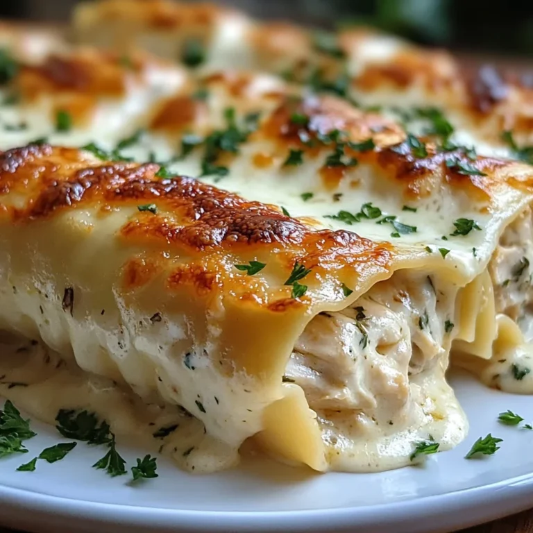 Chicken Alfredo Lasagna Rolls