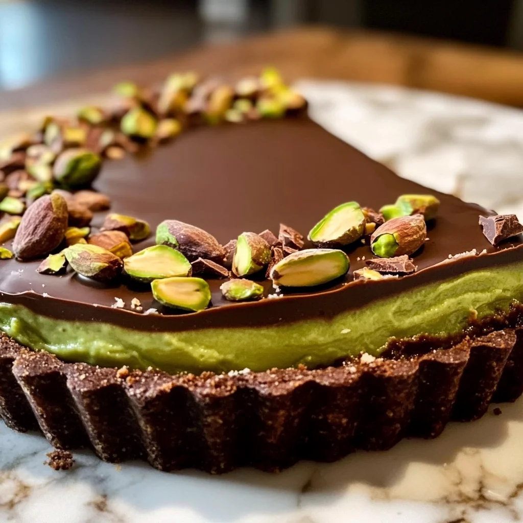 Chocolate Pistachio Ganache Tart Recipe