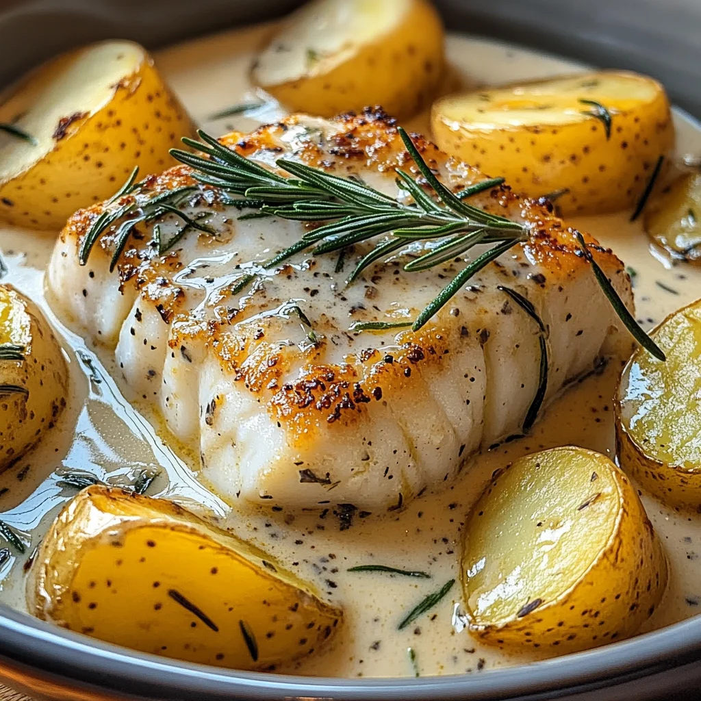 Cod & Potatoes in Rosemary Cream Sauce