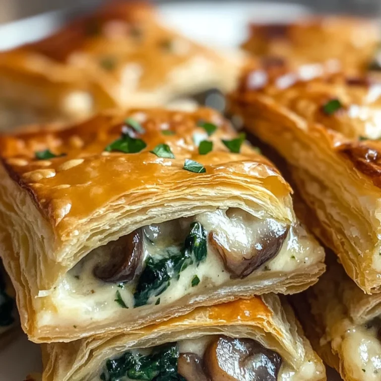 Creamy Mushroom & Spinach Stuffed Pastry Bites