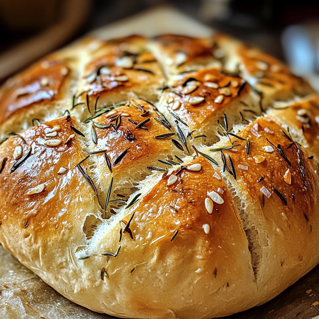 Easy Roasted Garlic Rosemary Artisan Bread – The Best Homemade Loaf