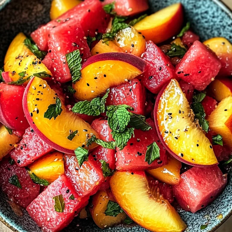 Easy Summer Peach Watermelon Salad