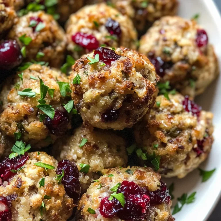 Festive Cranberry Turkey Stuffing Balls