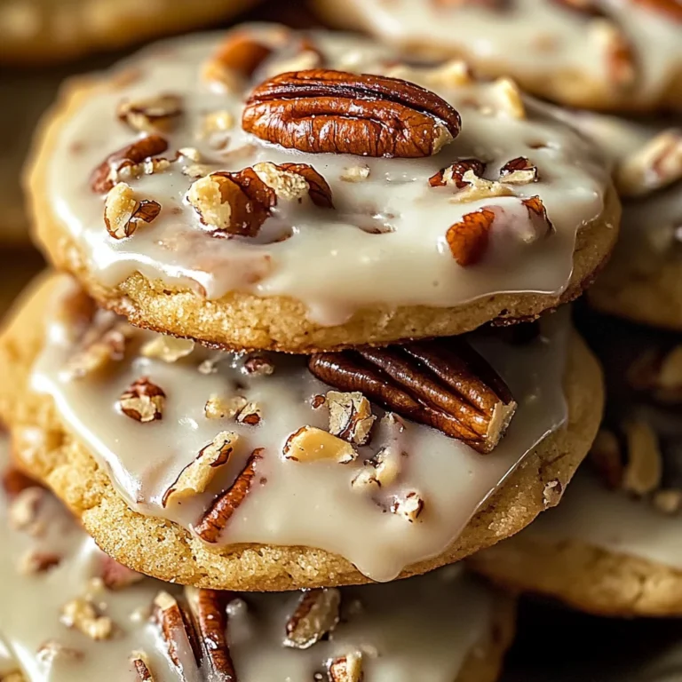 Frosted Butter Pecan Cookies