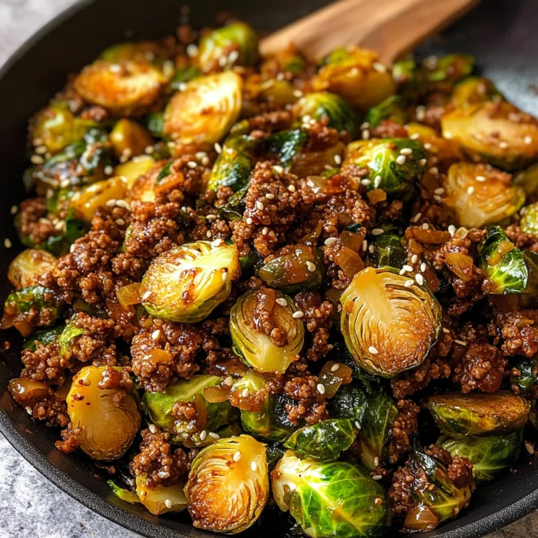 Ground Beef and Brussels Sprouts