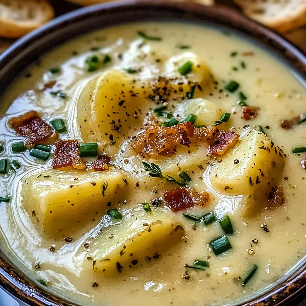 Hearty Cheddar Garlic Herb Potato Soup Recipe