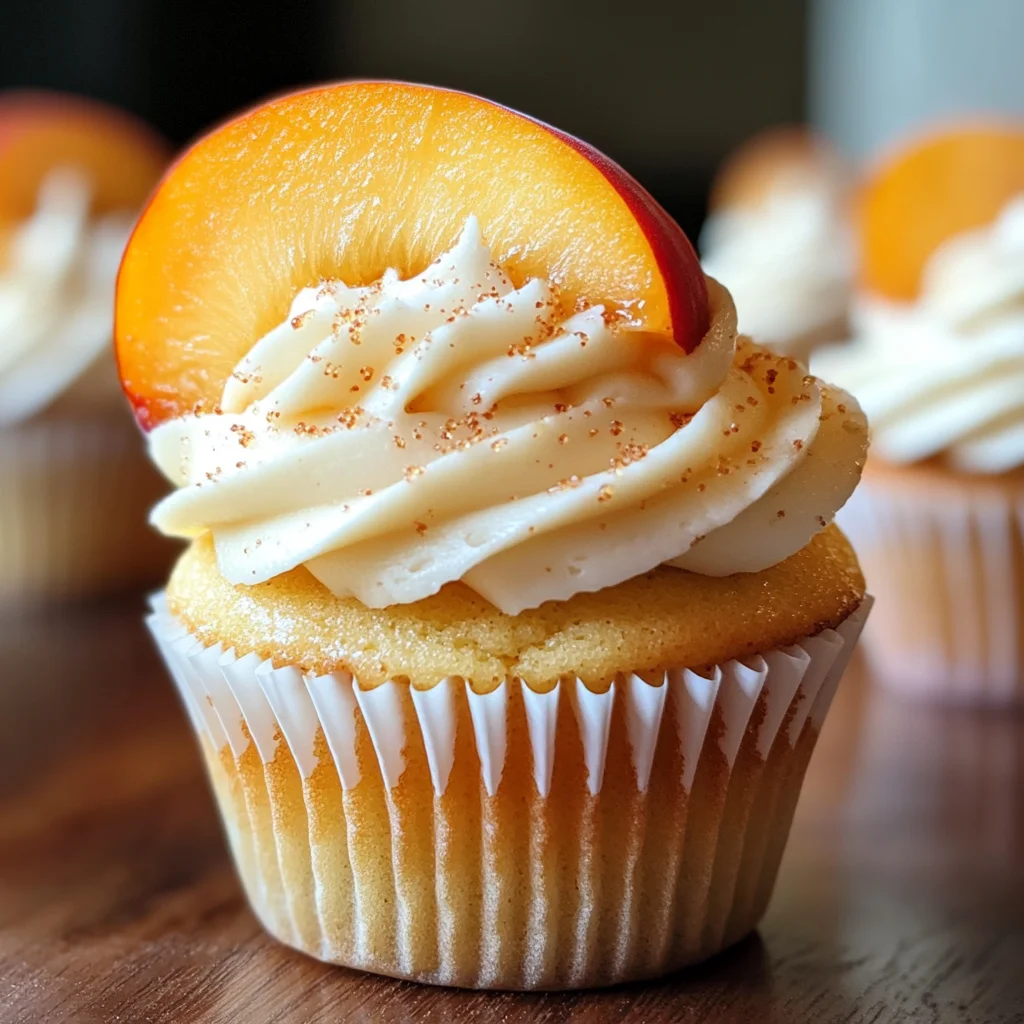 Honey Peach Cream Cheese Cupcakes