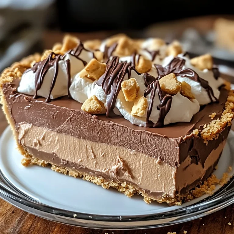 No-Bake Cream Cheese Peanut Butter Pie with Chocolate Whipped Cream