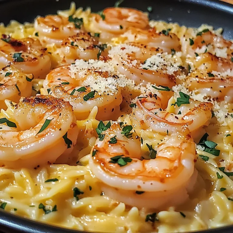 One Pan Parmesan Orzo with Shrimp