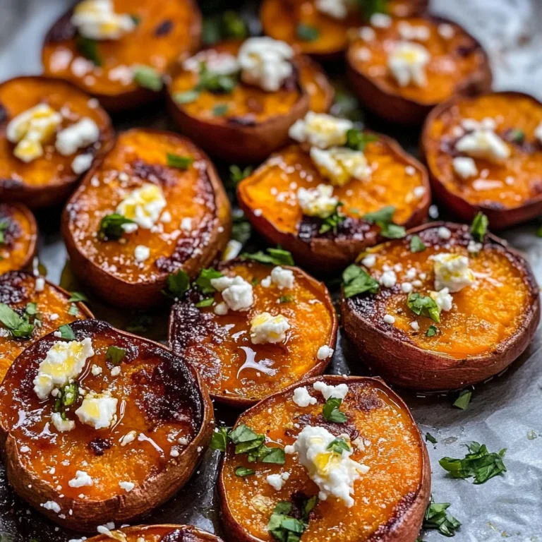 Roasted Sweet Potato Rounds with Honey & Feta