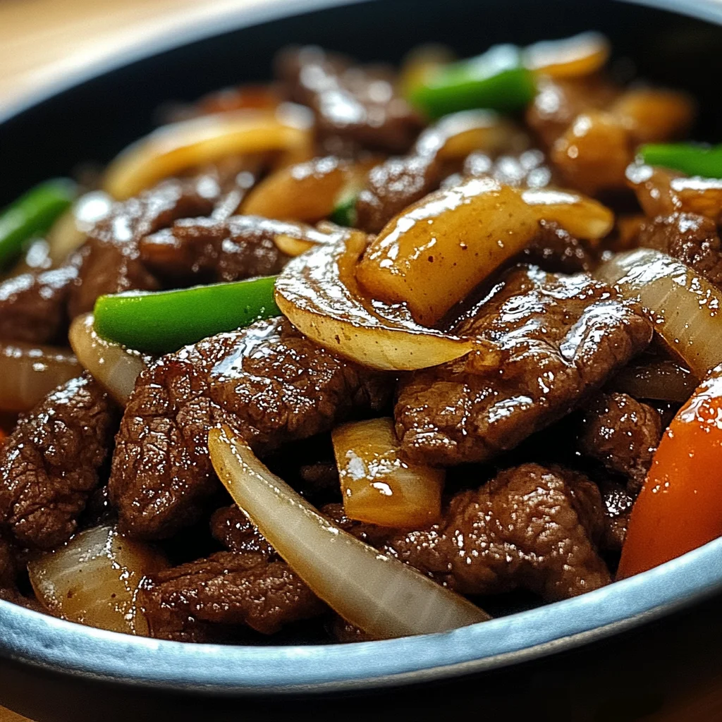 Sizzling Chinese Pepper Steak with Onions