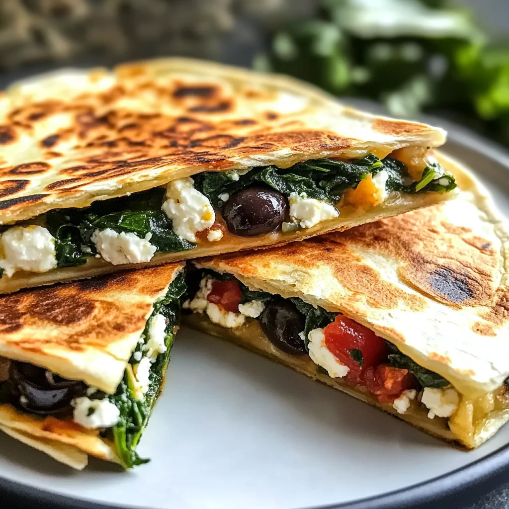 Spinach and Feta Quesadillas