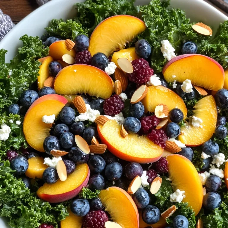Summer Peach & Blueberry Kale Salad