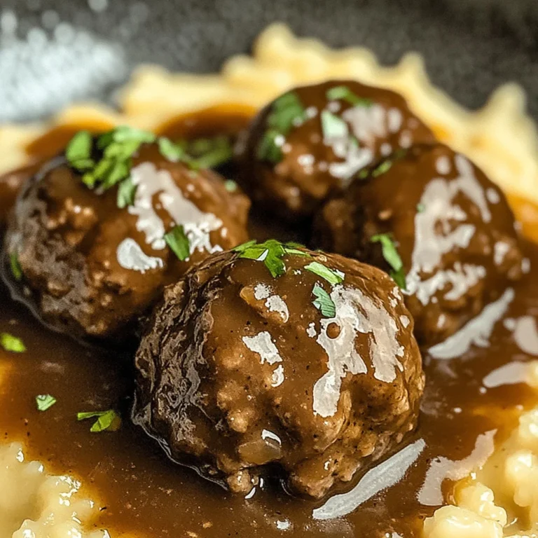 Tasty Slow Cooker Salisbury Steak Meatballs Recipe