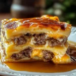 Delicious Pancake Sausage Casserole with Beef for Breakfast