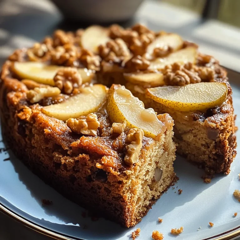 Easy Pear Walnut Cake Recipe: Moist and Delicious Delight