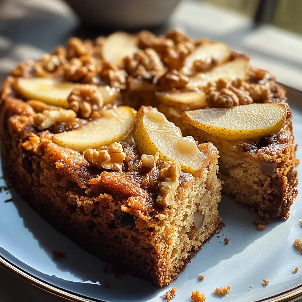 Easy Pear Walnut Cake Recipe: Moist and Delicious Delight