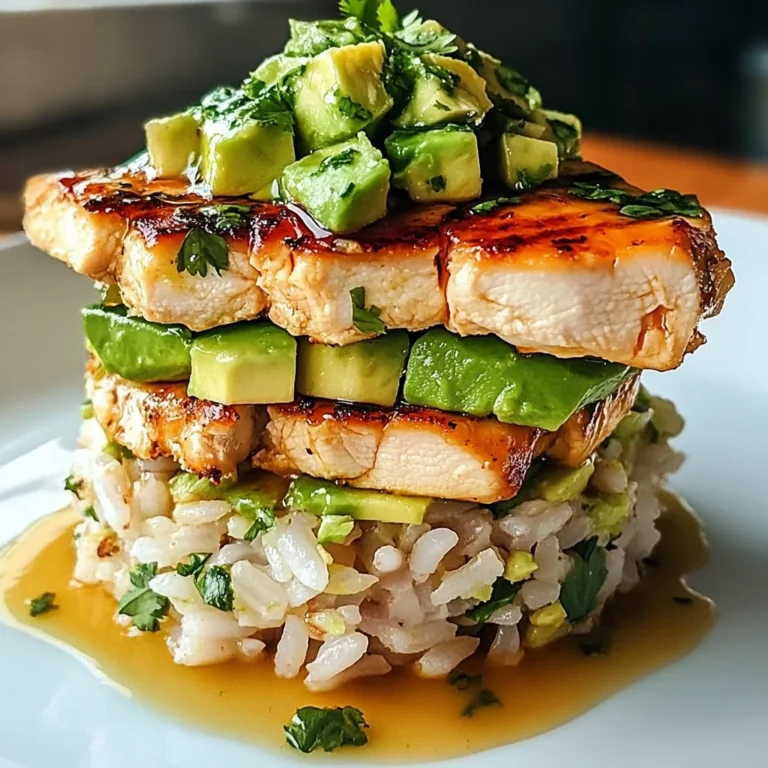 Honey Lime Chicken Avocado Rice Stack - Fresh & Flavorful Recipe