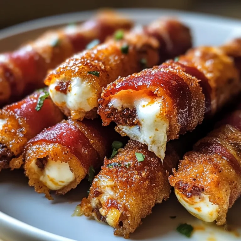 Nashville Hot Beef Bacon-Wrapped Mozzarella Sticks