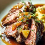 Savory Slow Cooker Apple Butter Glazed Beef Tenderloin