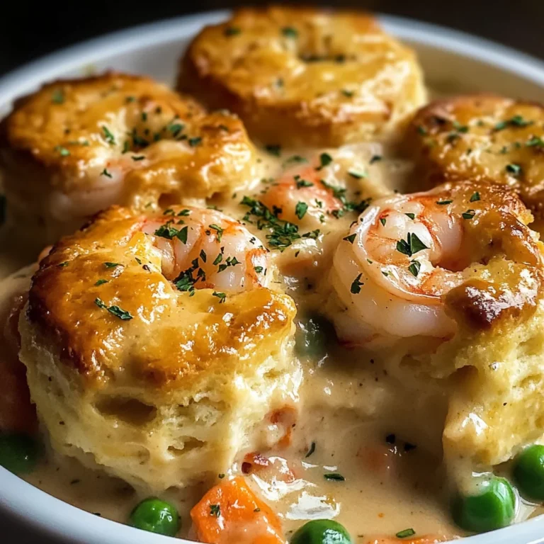 Shrimp Lobster Cheddar Bay Biscuit Pot Pie Delight